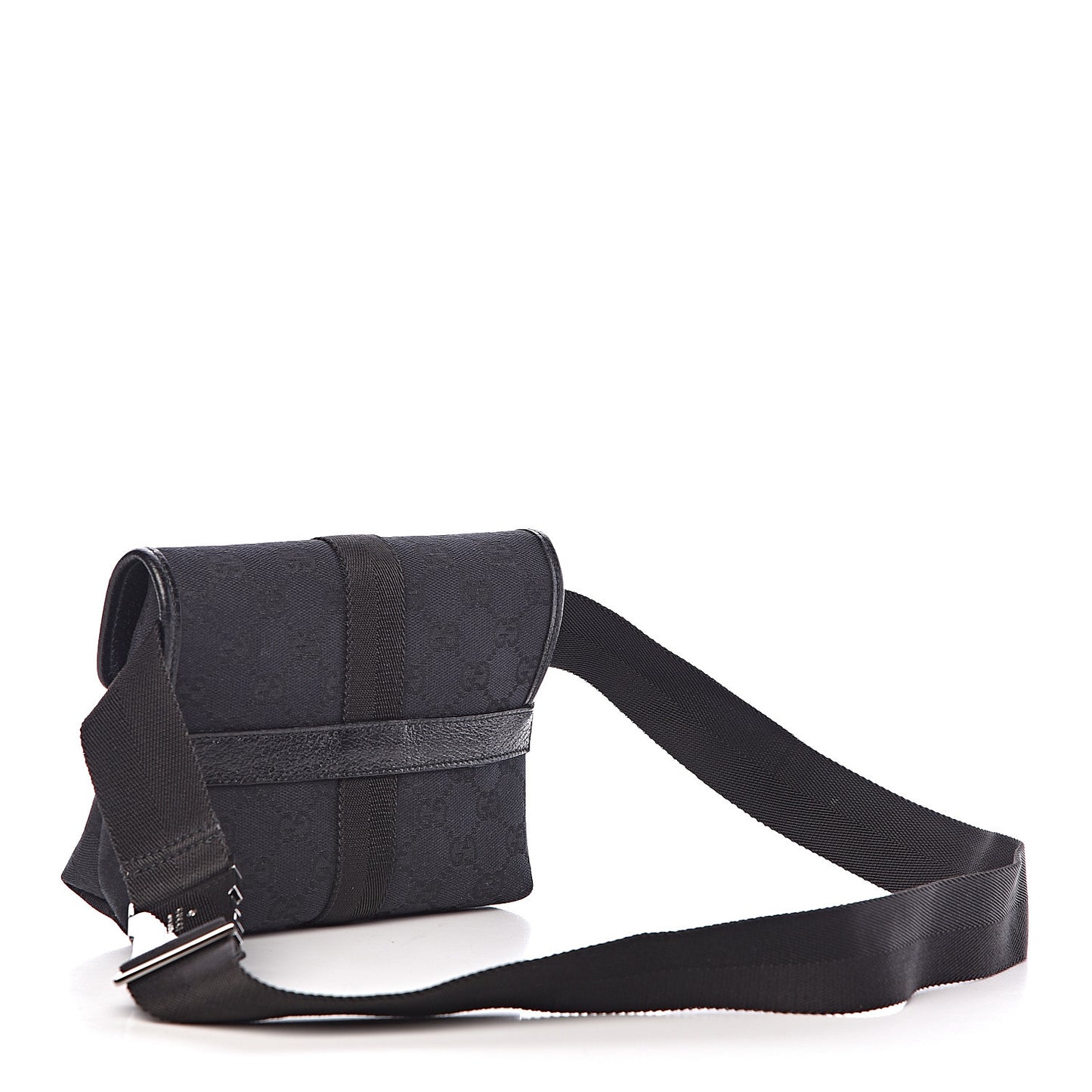 GG Monogram Web Buckle Belt Bag Black