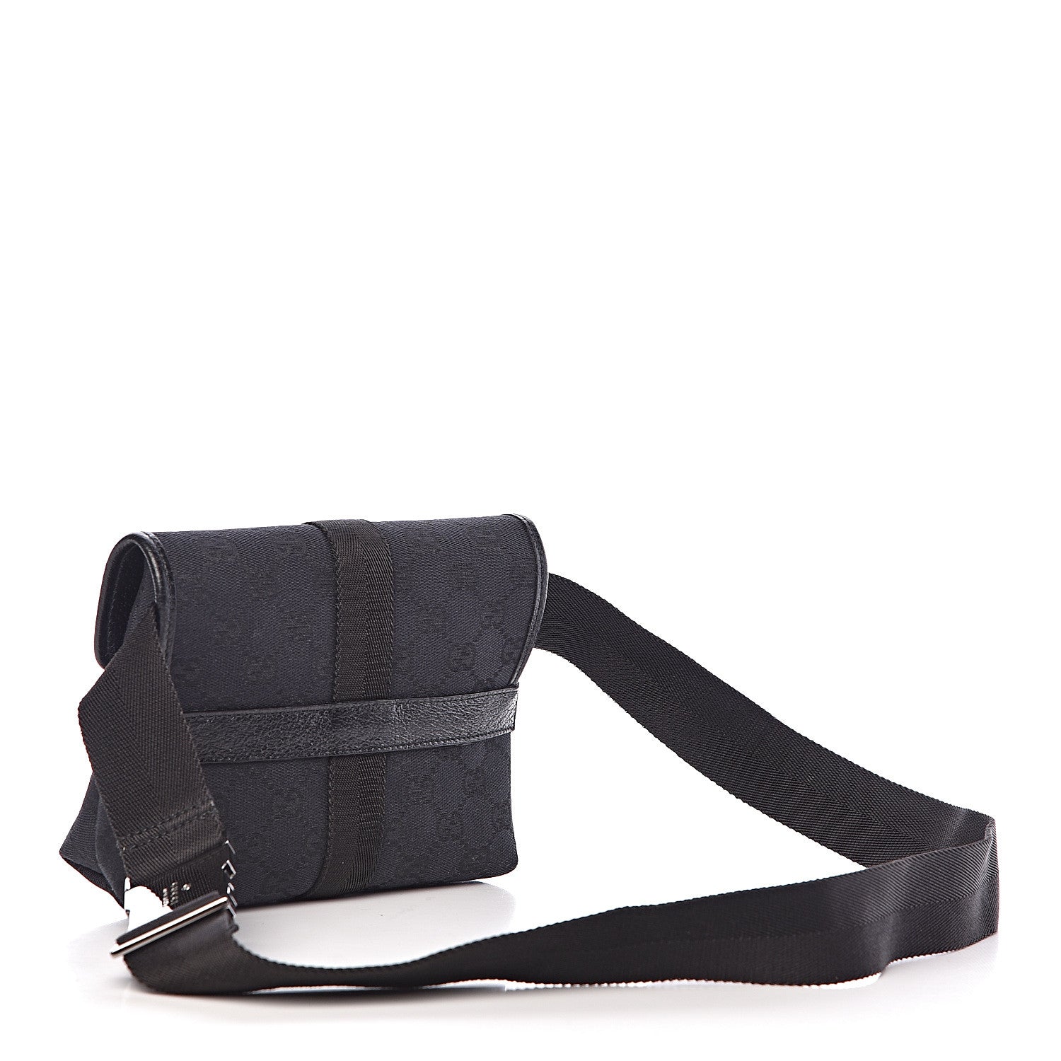 Gucci GG Monogram Web Buckle Belt Bag Black 3 of 12