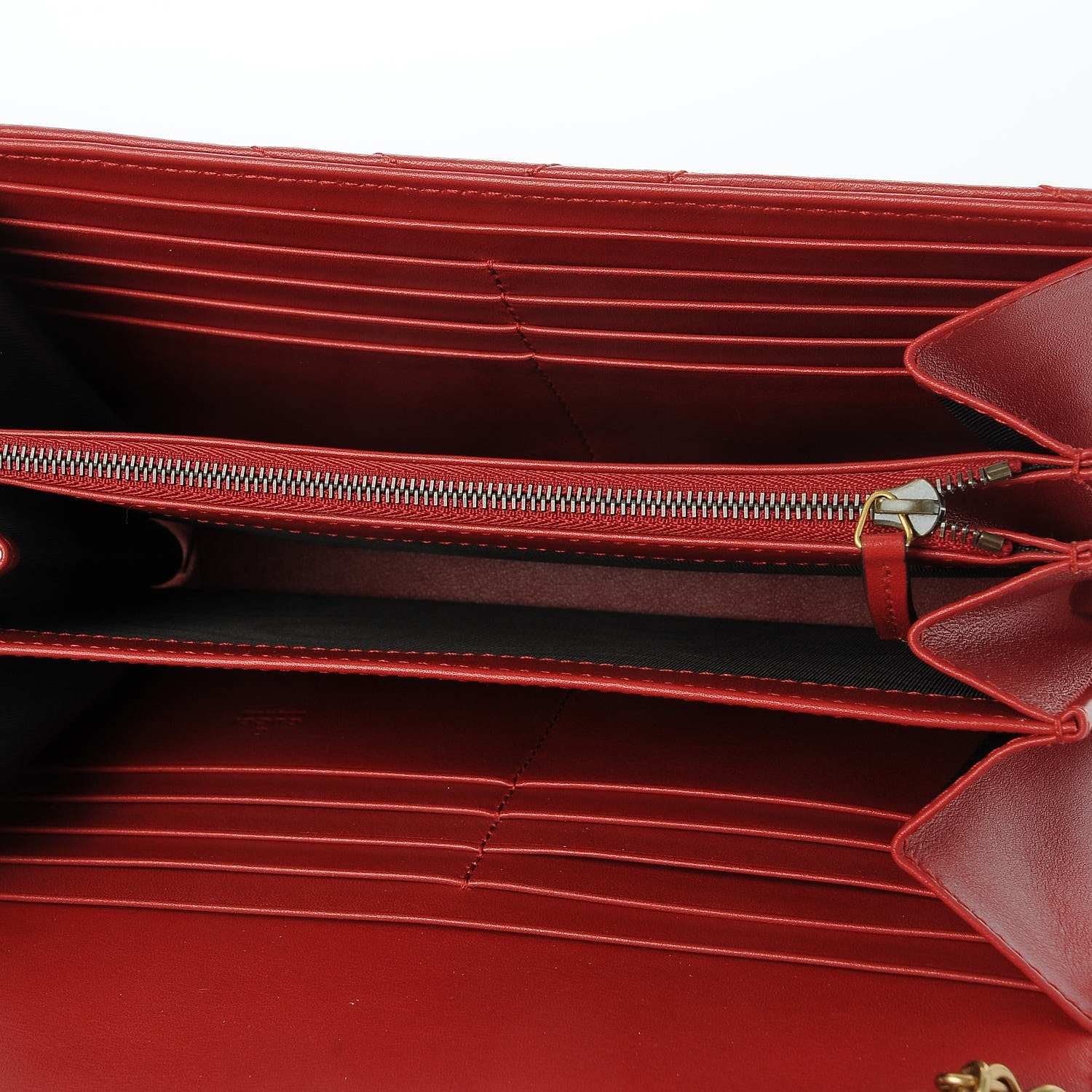 Gucci Calfskin Matelasse GG Marmont Chain Wallet Hibiscus Red 5 of 8