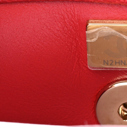 Chanel Caviar Lizard Embossed Quilted Mini Coco Handle Flap Red 7 of 11