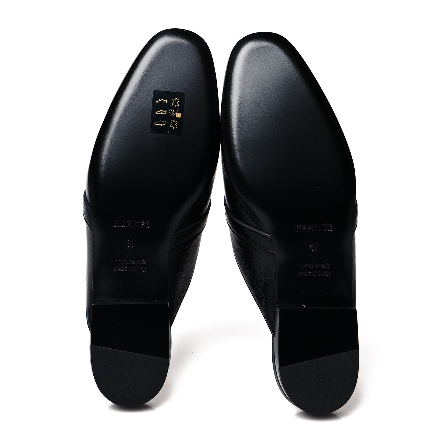 Hermes Goatskin Oz Mules 37 Black 5 of 8
