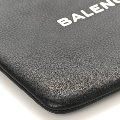 Balenciaga Calfskin Logo Medium Everyday Pouch Black 8 of 9