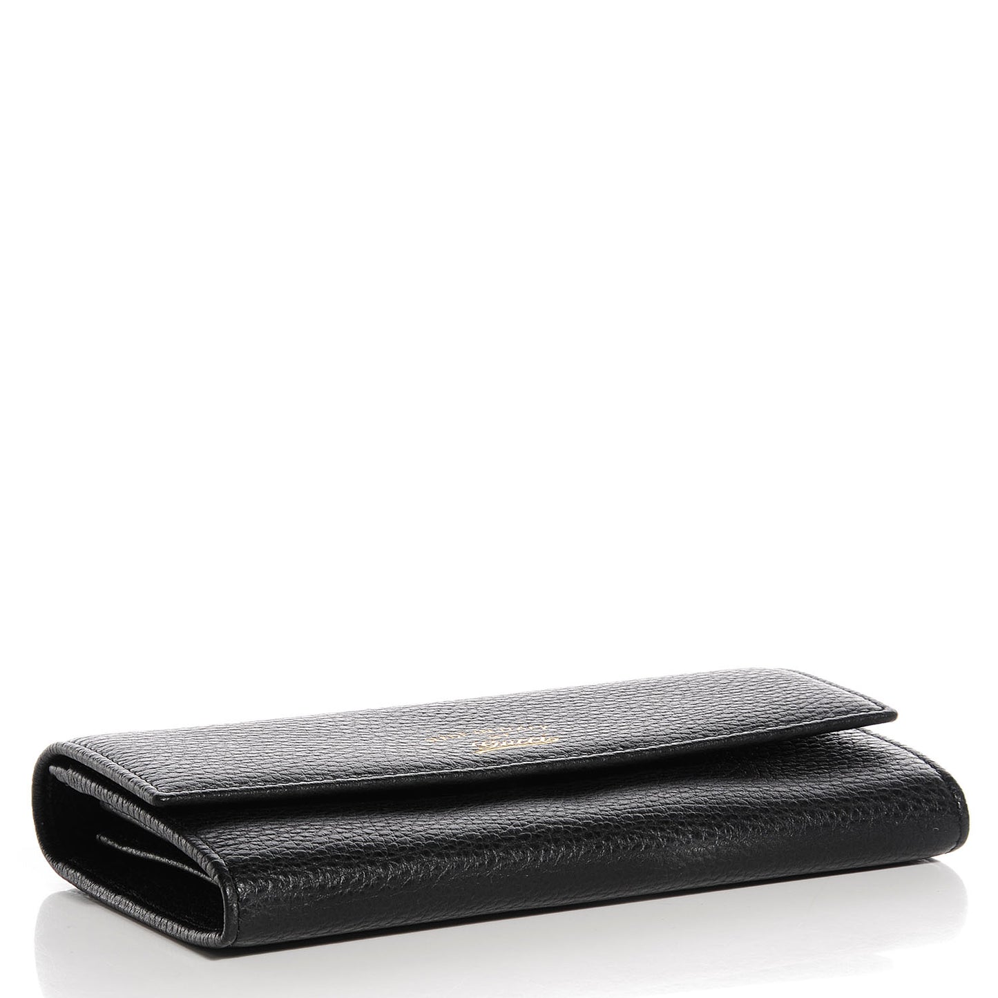 Dollar Calfskin Swing Continental Wallet Black
