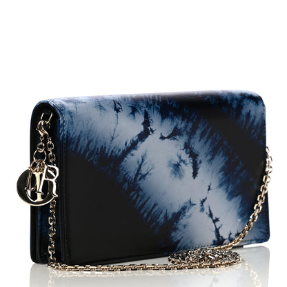 Christian Dior Calfskin Tie Dye Wallet On Chain Blue 4 of 15