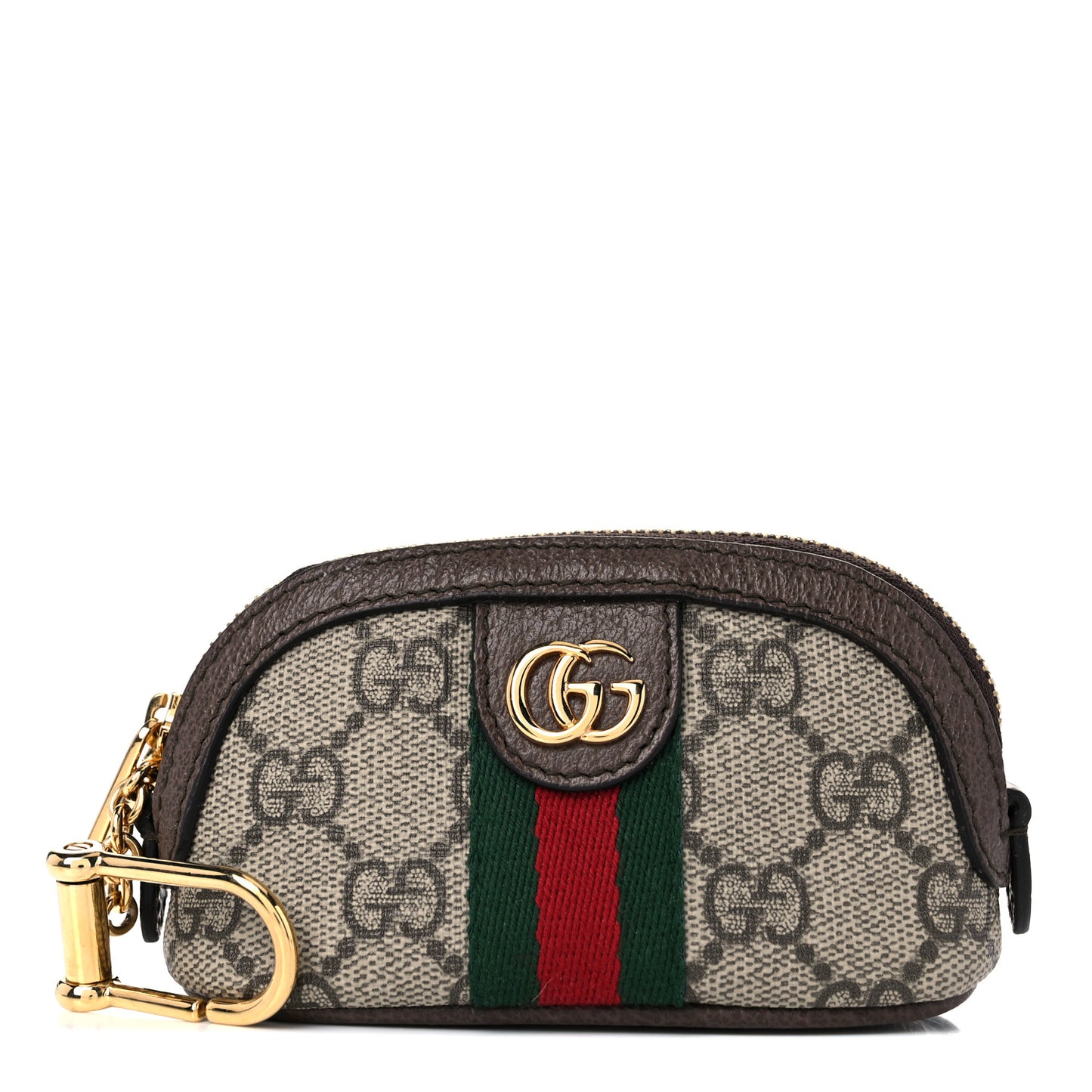 GG Supreme Monogram Web Ophidia Dome Key Pouch Beige New Acero