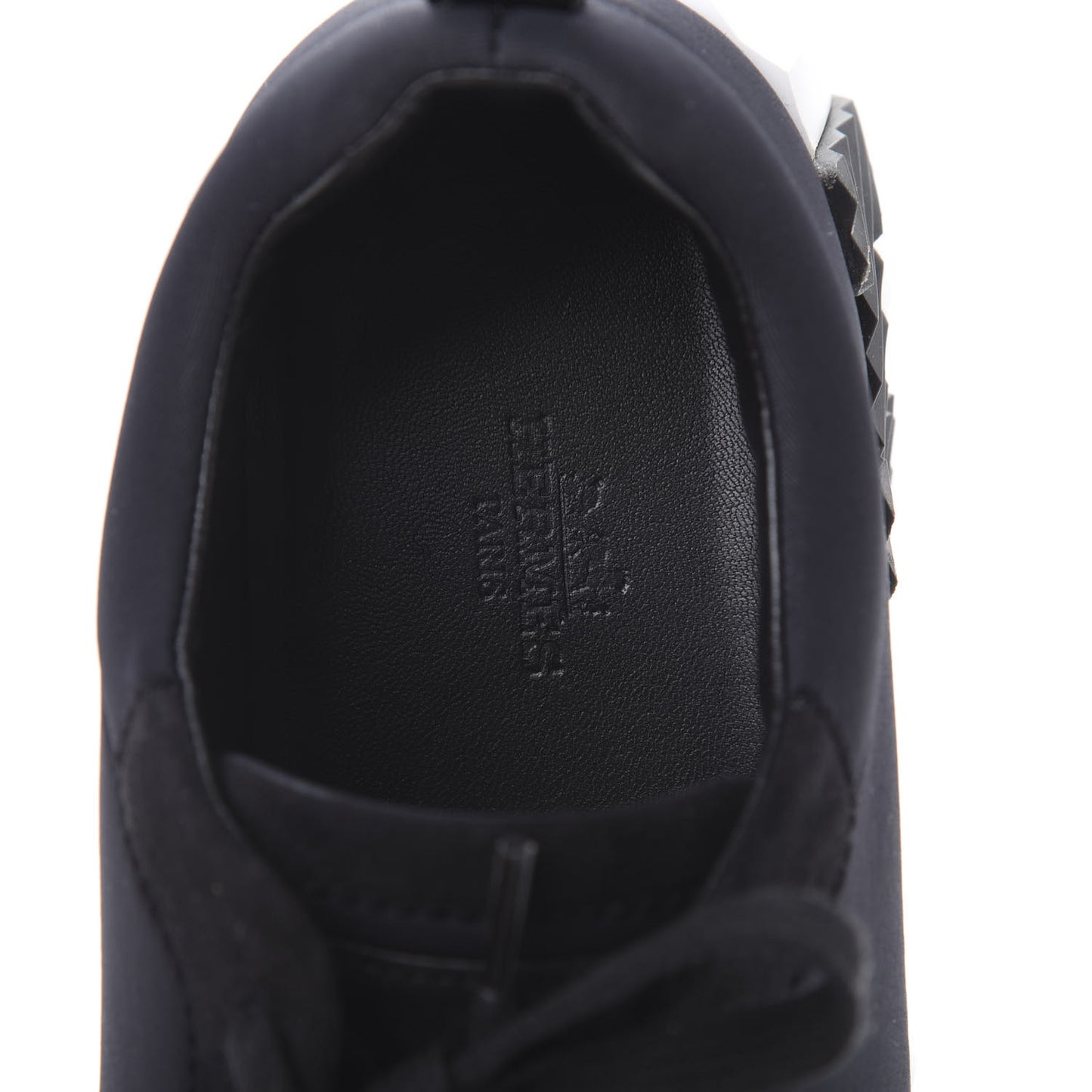 Technical Jersey Suede Goatskin Bouncing Sneakers 37 Black White