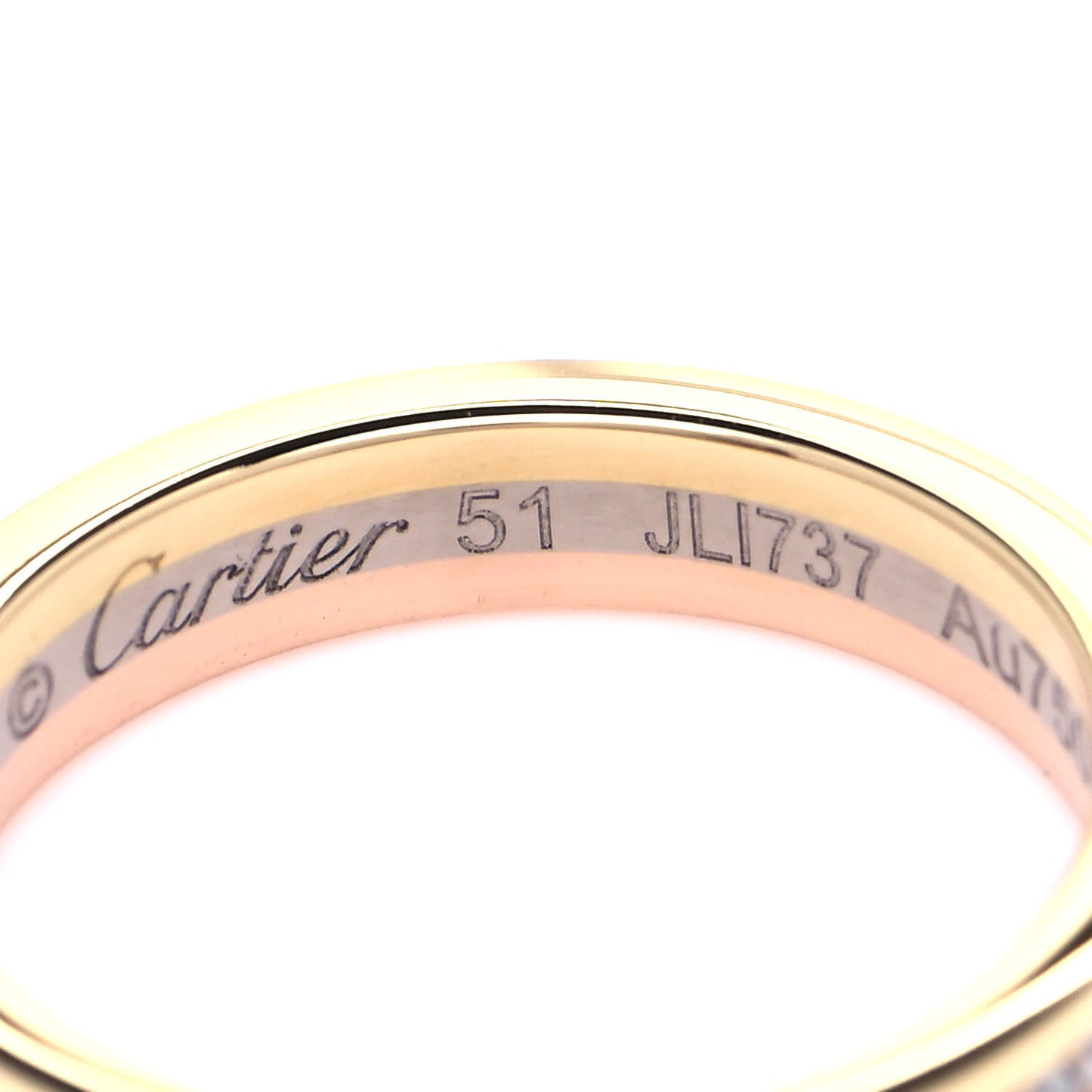 18K White Yellow Pink Gold Diamond 3.5mm Vendome Louis Cartier Wedding Band Ring 51 5.75