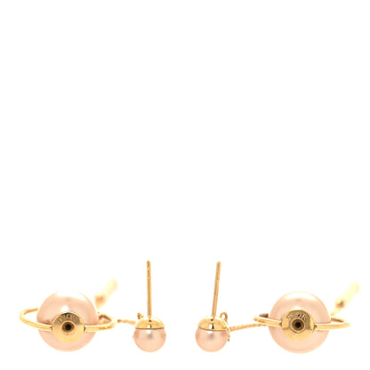 Christian Dior Pearl Tribales Dangle Chain Earrings Pink Gold 3 of 5