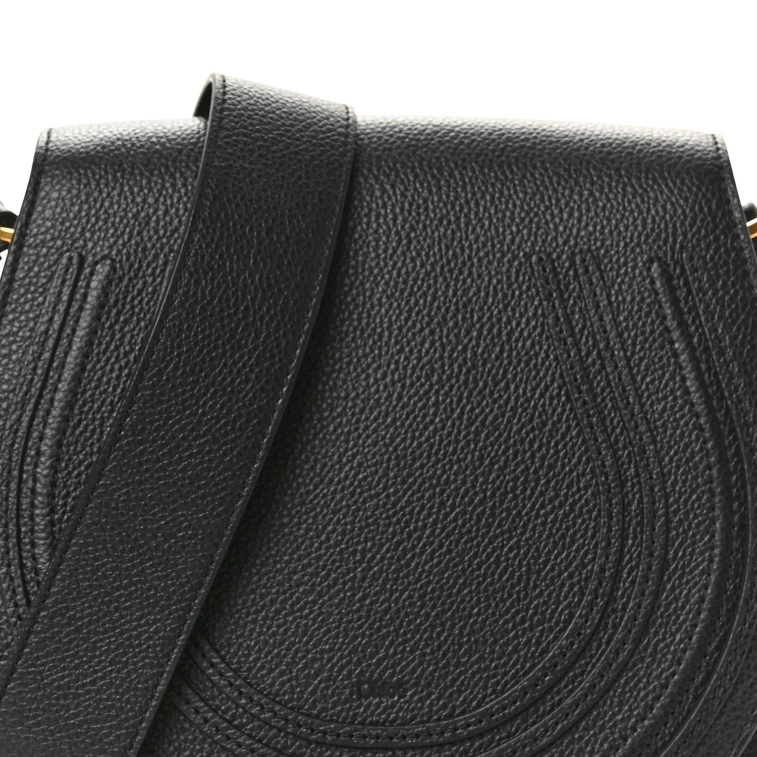 Chloe Grained Calfskin Medium Marcie Round Crossbody Bag Black 9 of 12
