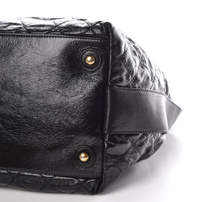 Chanel Glazed Calfskin Stingray Drawstring Bucket Black 6 of 19