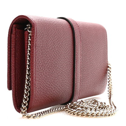 Gucci Pebbled Calfskin Jackie 1961 Chain Wallet Burgundy 3 of 10