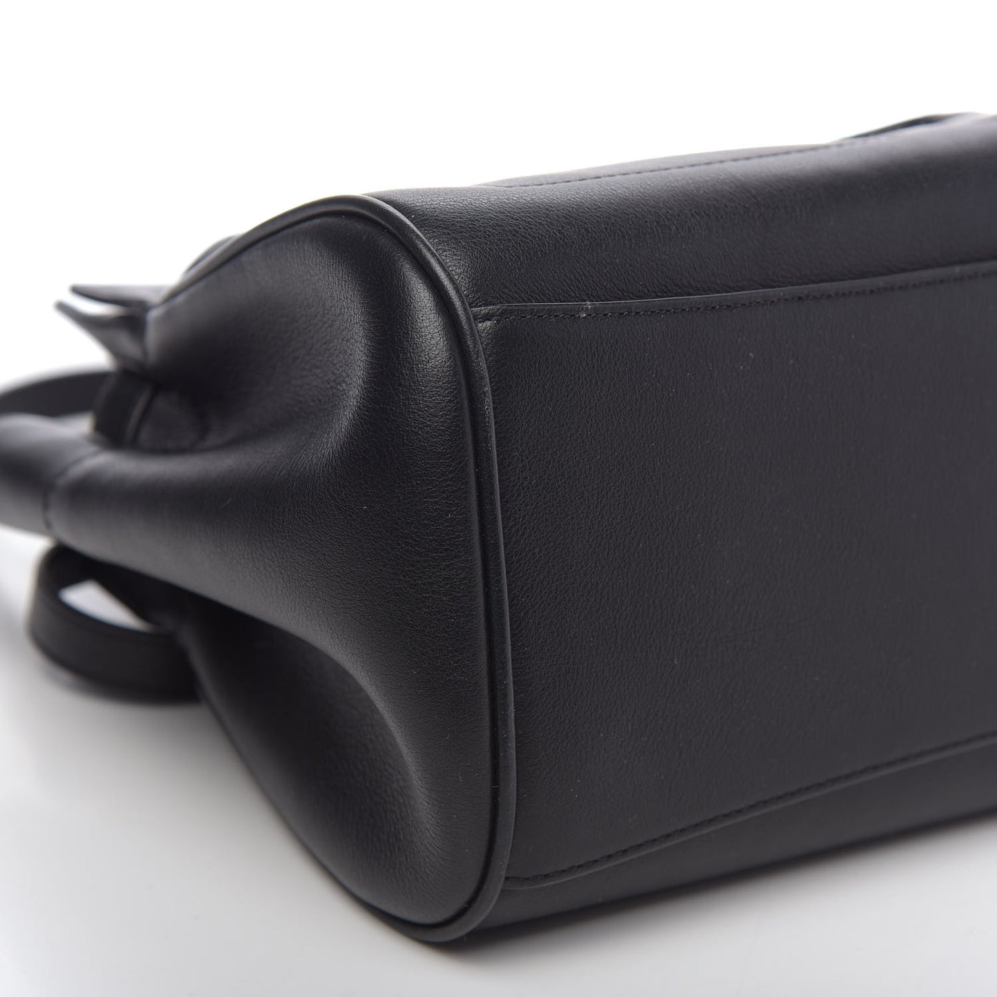 Grained Calfskin Small Belted Bayswater Tote Black