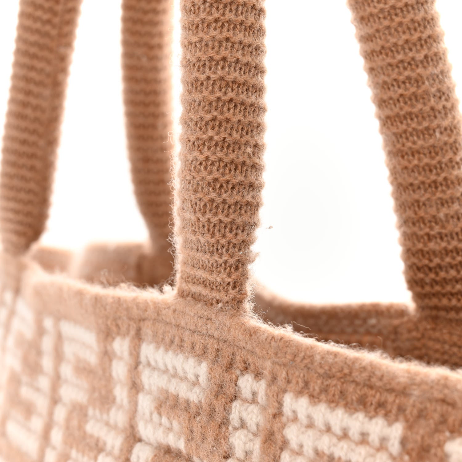 Fendi Cashmere Knit FF Large Shopper Tote Cammello 13 of 13