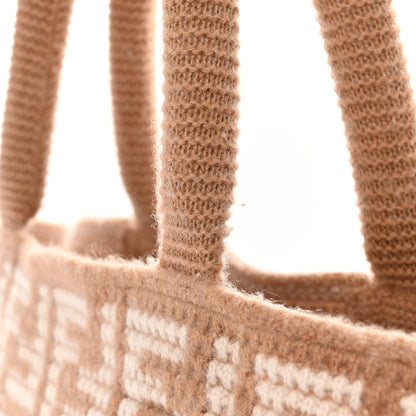 Fendi Cashmere Knit FF Large Shopper Tote Cammello 13 of 13