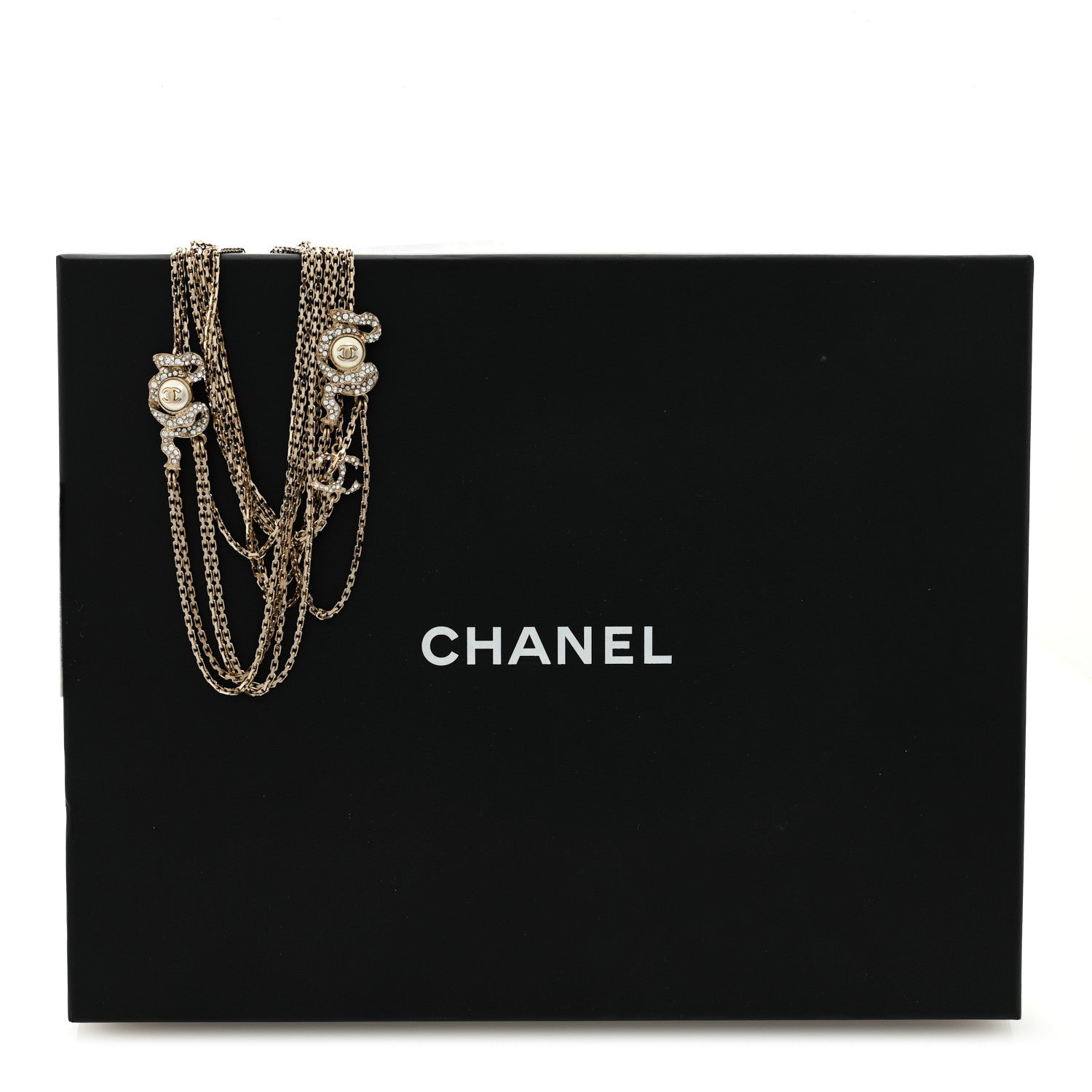 Chanel Pearl Chain CC Paris-Athens Long Multistrand Necklace Gold Pearly White 4 of 4