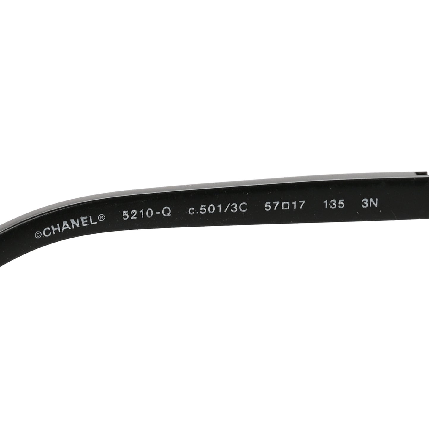 Lambskin Square Chain Sunglasses 5210-Q Black