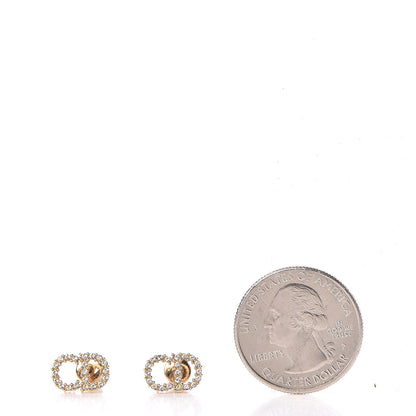 Christian Dior Crystal Clair D Lune Earrings Gold 2 of 3