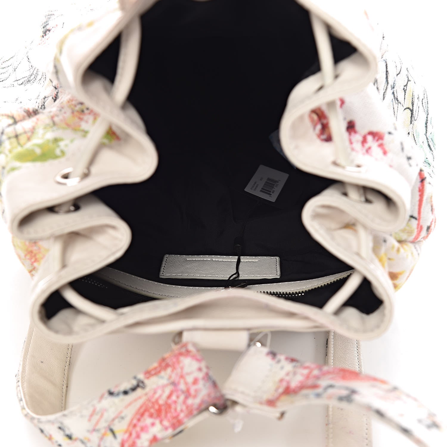 Alexander Wang Canvas Painted Walker Doodle Print Bucket Backpack Multicolor 5 of 13