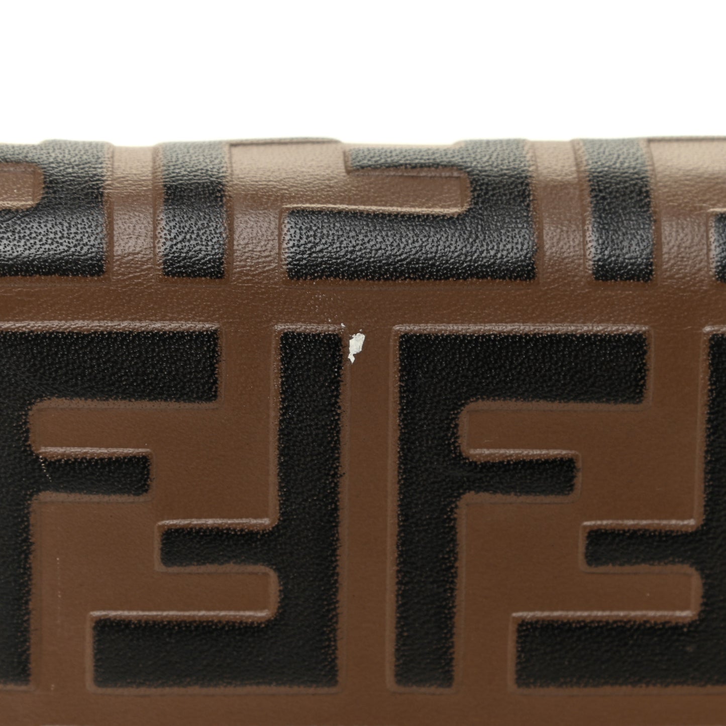 Vitello Soft F is Fendi Bi-Color FF 1974 Embossed Continental Envelope Wallet On Chain Maya Black