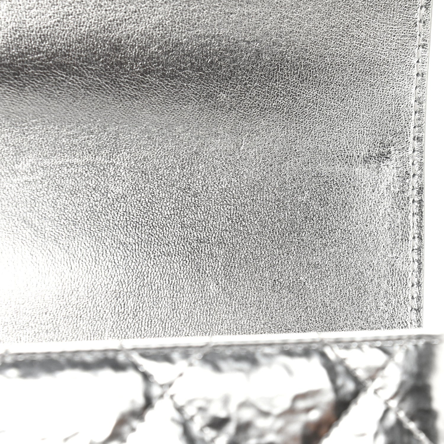 Chanel Hammered Metallic Calfskin Quilted Flap Silver 11 of 11