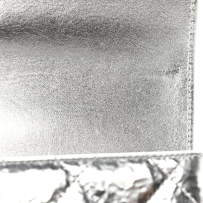 Chanel Hammered Metallic Calfskin Quilted Flap Silver 11 of 11