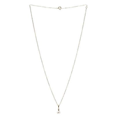 Mikimoto 18K Yellow Gold Diamond Akoya Pearl 6mm Drop Pendant Necklace 3 of 7