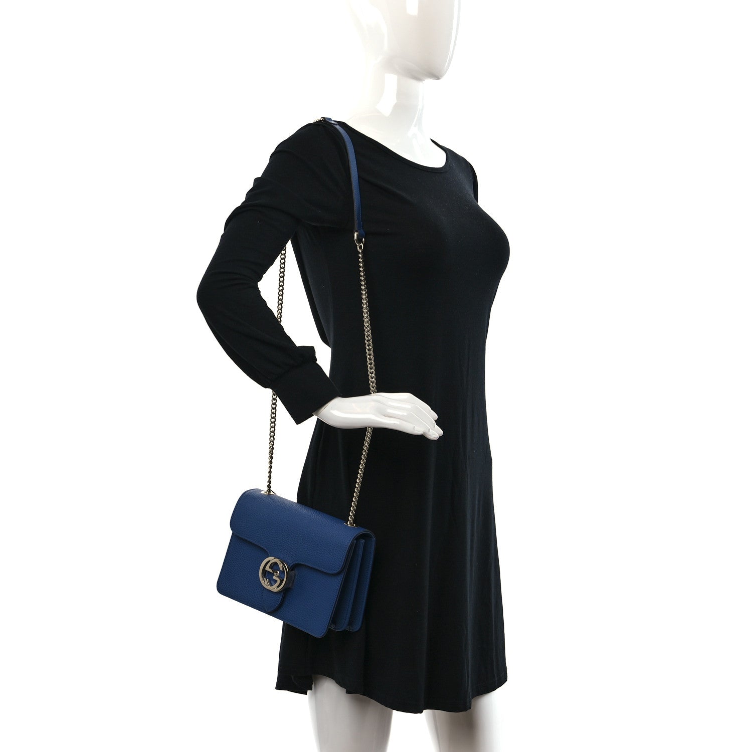 Gucci Dollar Calfskin Small Interlocking G Shoulder Bag Caspian 2 of 9