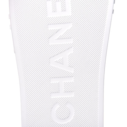 Chanel Rubber CC Flat Slide Sandals 35 White 8 of 10