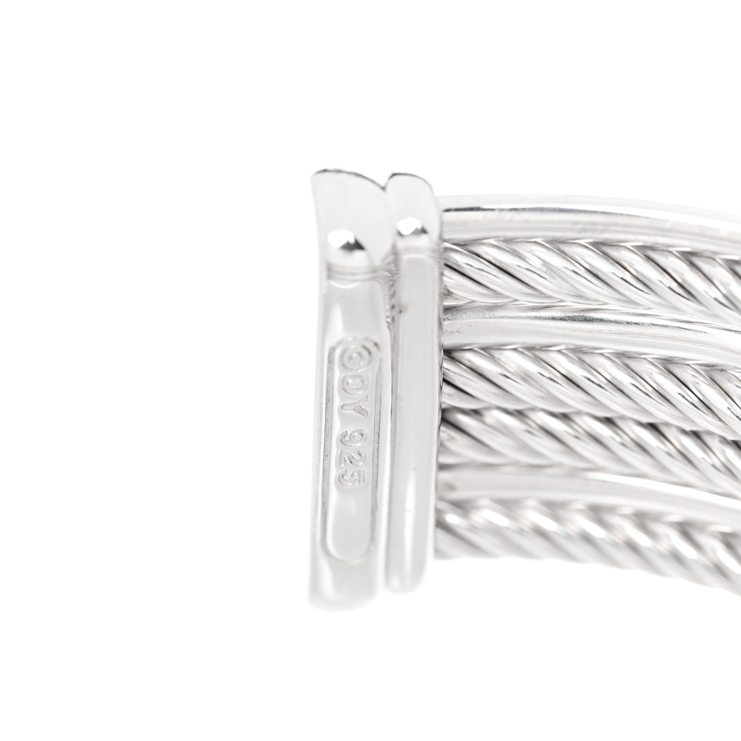 Sterling Silver Diamond Crossover Four Row Cuff Bracelet