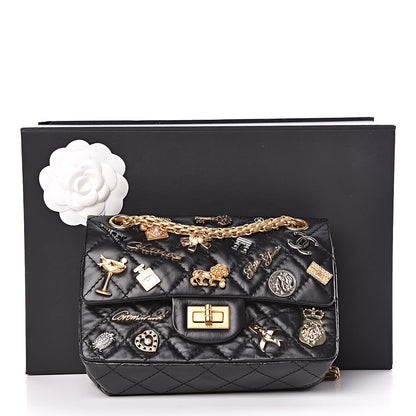 Chanel Aged Calfskin Lucky Charms 2.55 Reissue 224 Flap Black 10 of 10