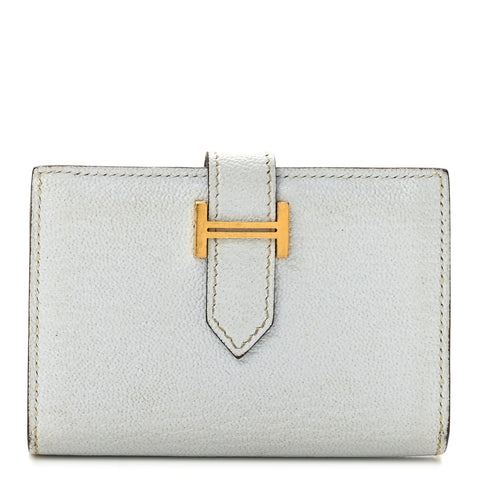 Chevre Mysore Bearn Card Holder Wallet Bleu Brume