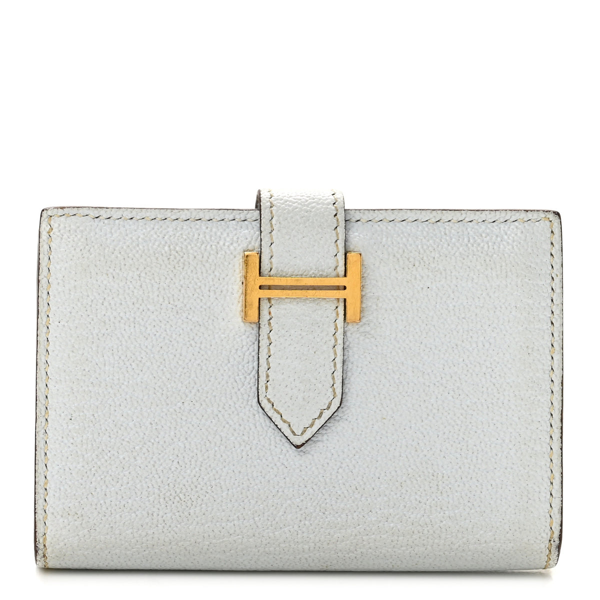 Hermes Chevre Mysore Bearn Card Holder Wallet Bleu Brume 1 of 11