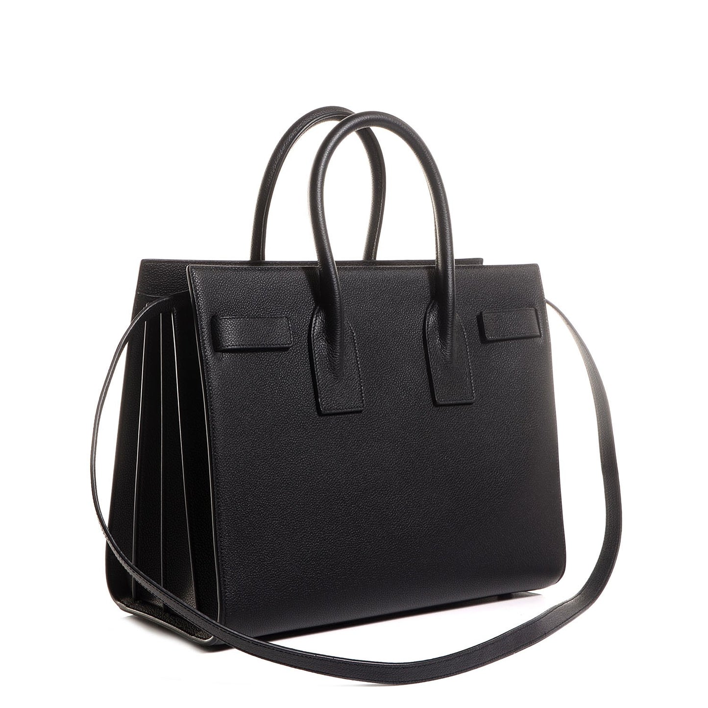 Grained Calfskin Small Sac De Jour Black