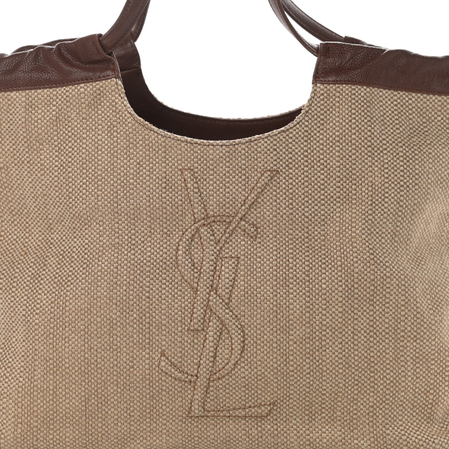Saint Laurent Canvas Belle de Jour Cabas Tote Brown 7 of 10