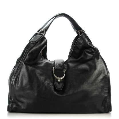 Gucci Calfskin Large Soft Stirrup Shoulder Bag Black 1 of 8