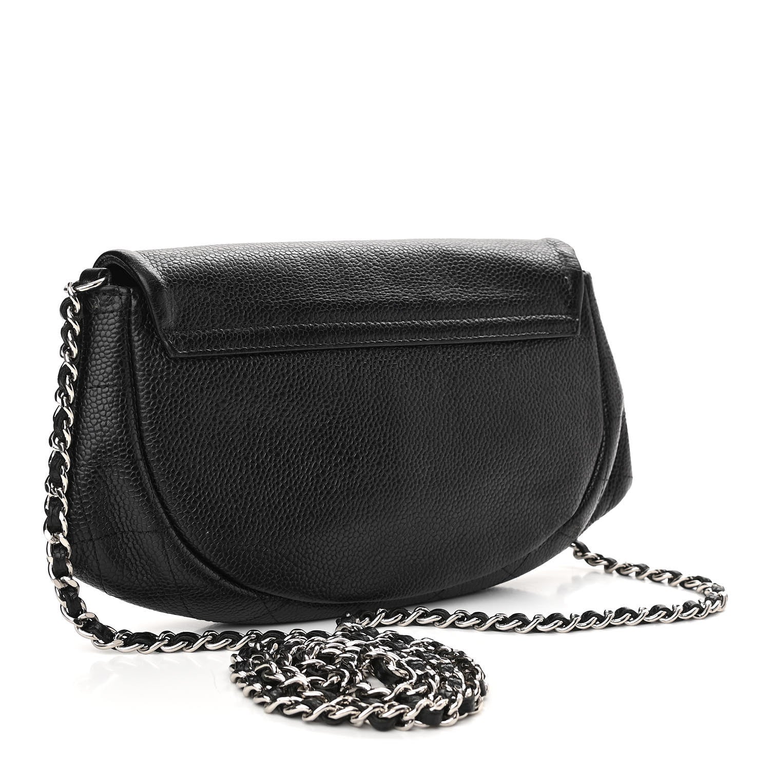 Chanel Caviar Half Moon Wallet On Chain WOC Black 3 of 11