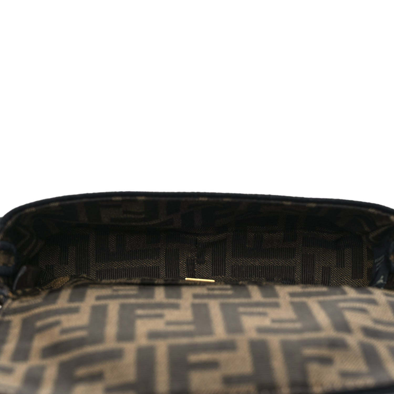 Fendi Fabric Jacquard FF 1974 Mini Baguette Tobacco Moro Black 5 of 9