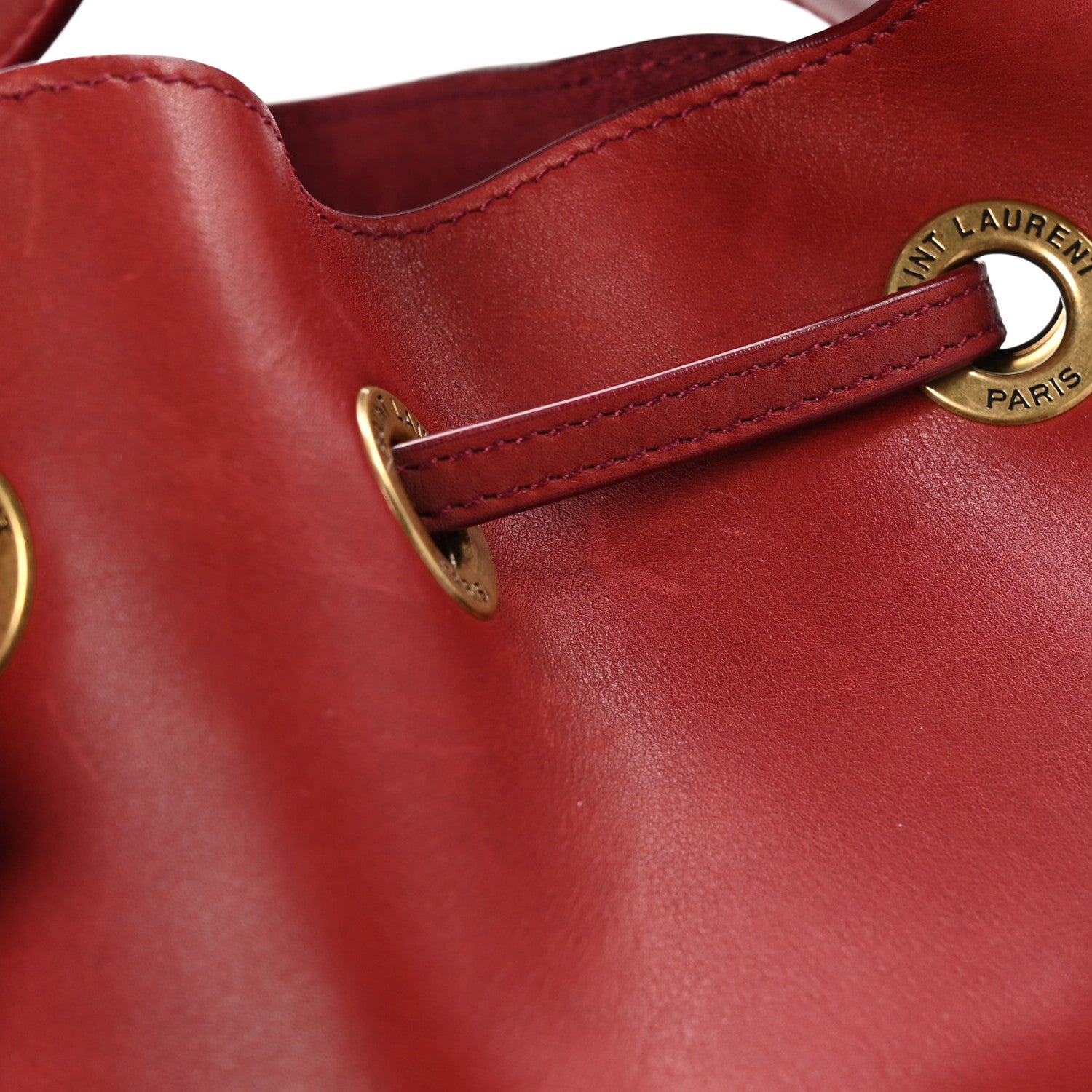 Saint Laurent Calfskin Medium Paris VII Flat Hobo Red 11 of 12