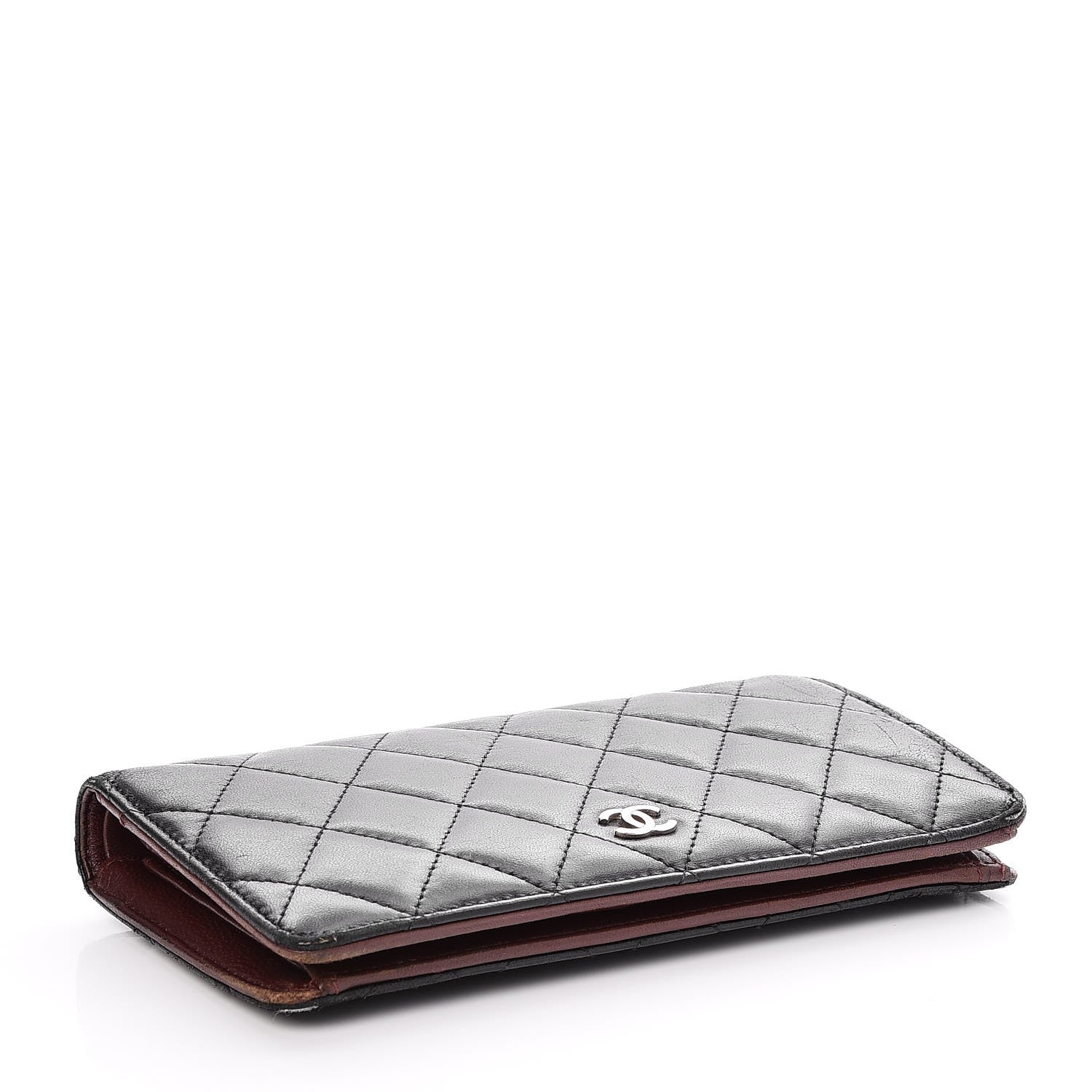 Chanel Lambskin Quilted Yen Wallet Black 4 of 10