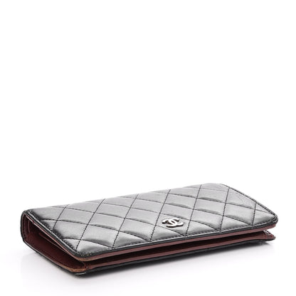 Chanel Lambskin Quilted Yen Wallet Black 4 of 10