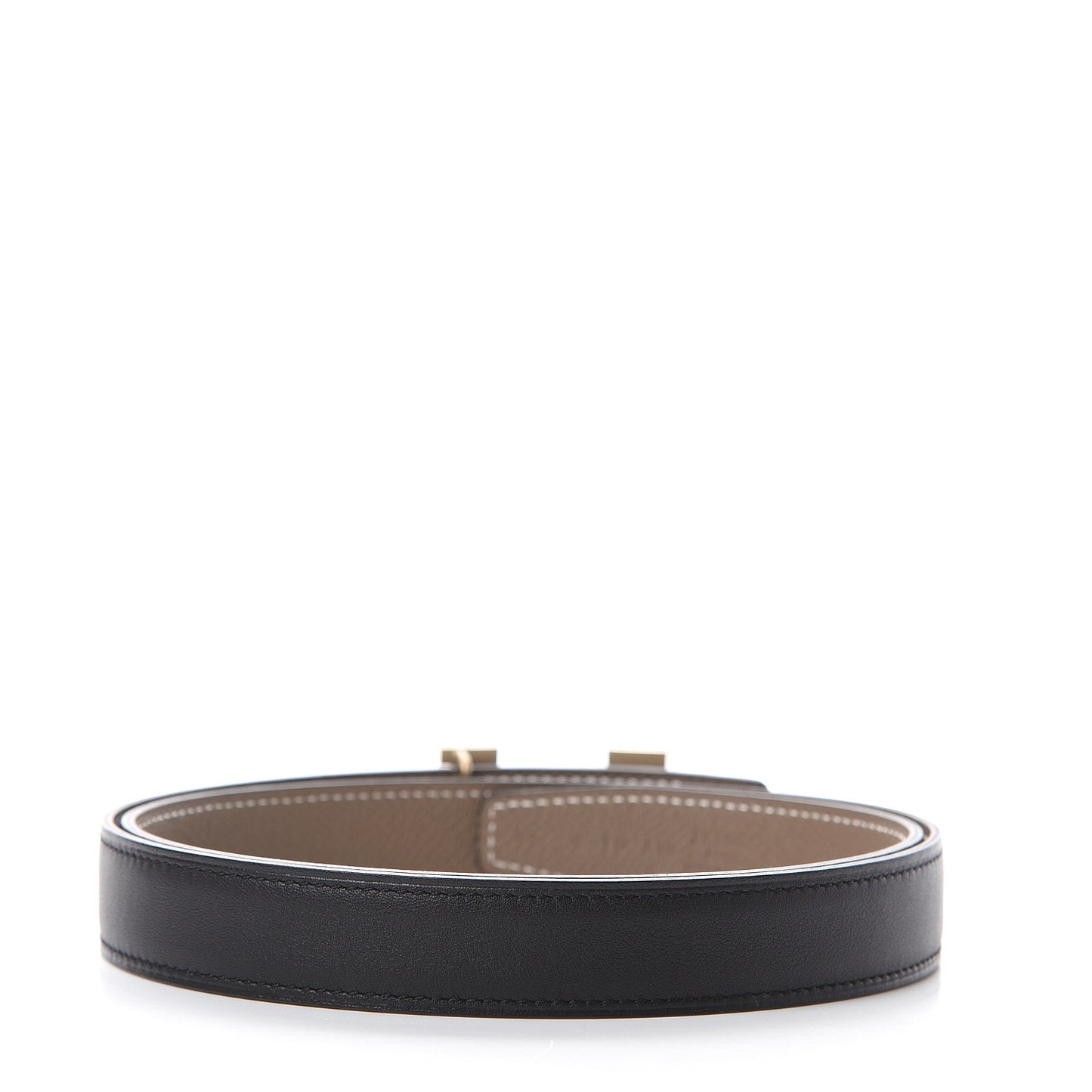 Swift Epsom 24mm Mini H Belt 80 Black Etoupe