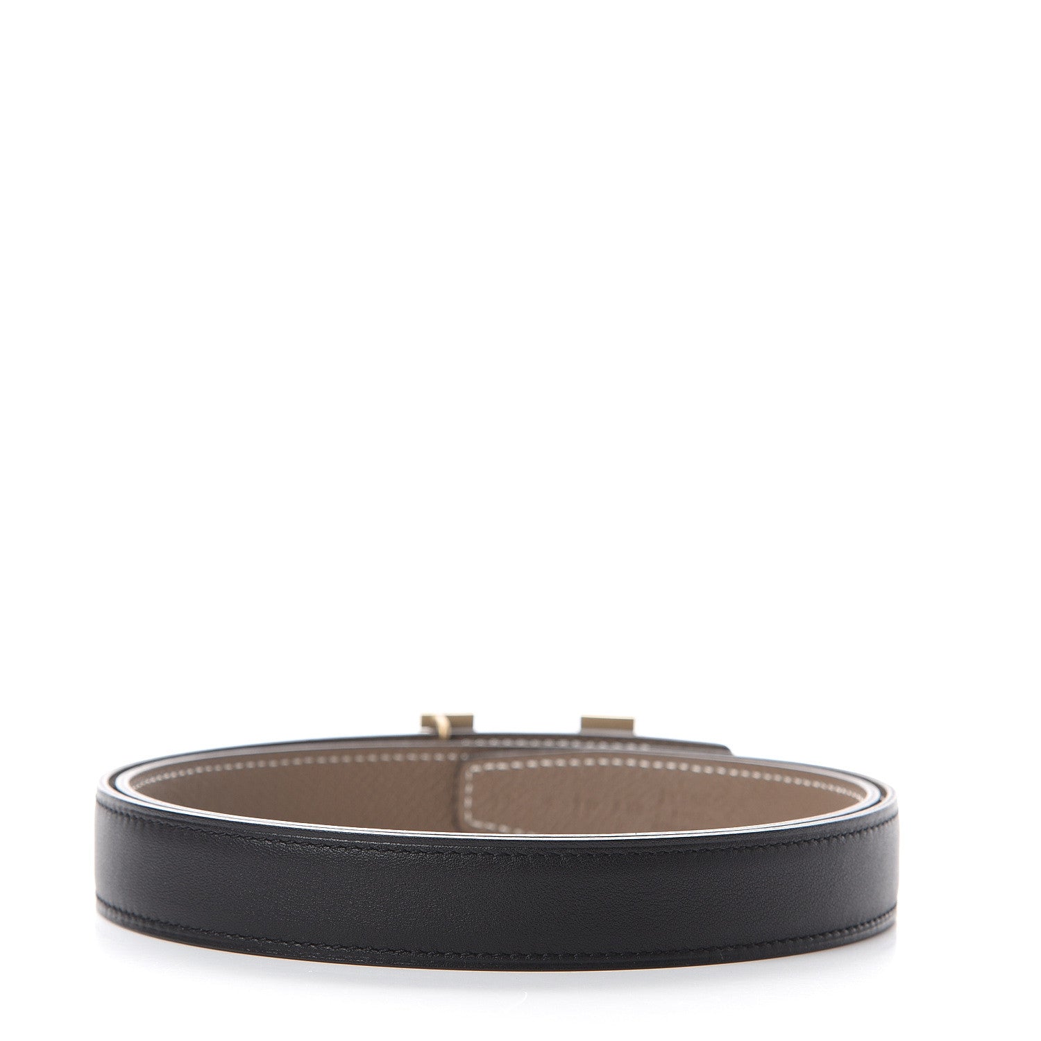 Hermes Swift Epsom 24mm Mini H Belt 80 Black Etoupe 2 of 5