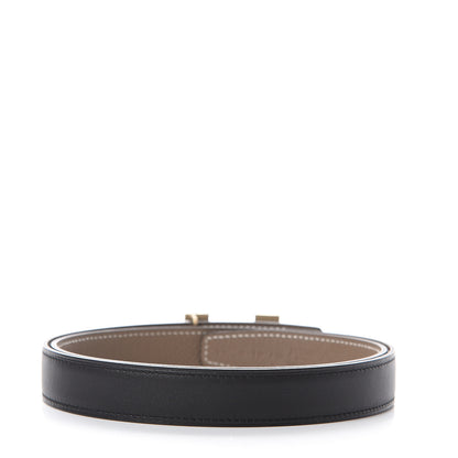 Hermes Swift Epsom 24mm Mini H Belt 80 Black Etoupe 2 of 5