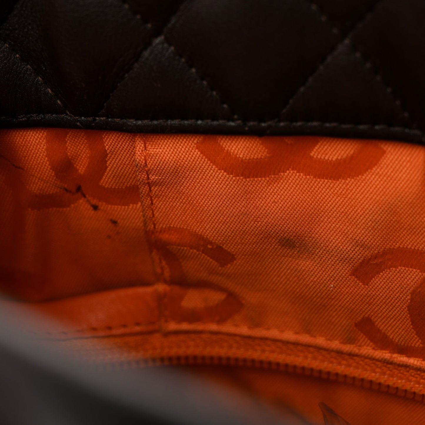 Calfskin Quilted Medium Cambon Tote Brown Beige