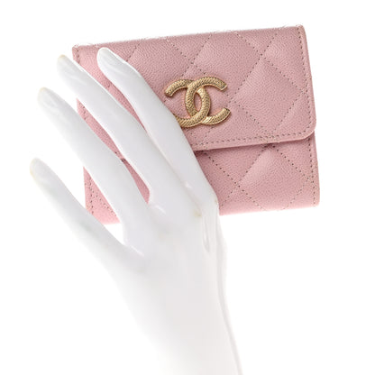 Chanel Caviar Quilted Studded CC Flap Card Holder Light Pink 2 of 8