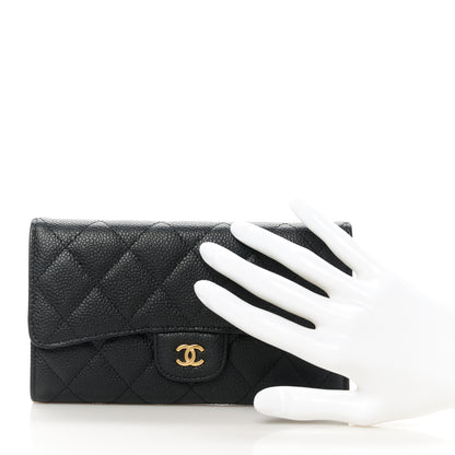 Chanel Caviar Quilted Long Flap Wallet Black 2 of 11