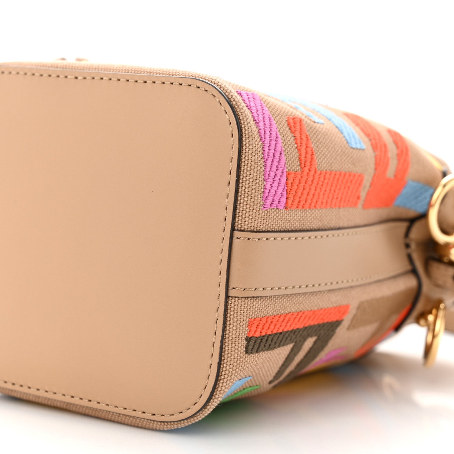 Fendi Canvas Vitello King F is Fendi FF Multicolor Embroidered Mini Mon Tresor Bucket Bag Multicolor Cuoio 10 of 10