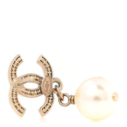 Chanel Pearl CC Drop Earrings Gold 4 of 4