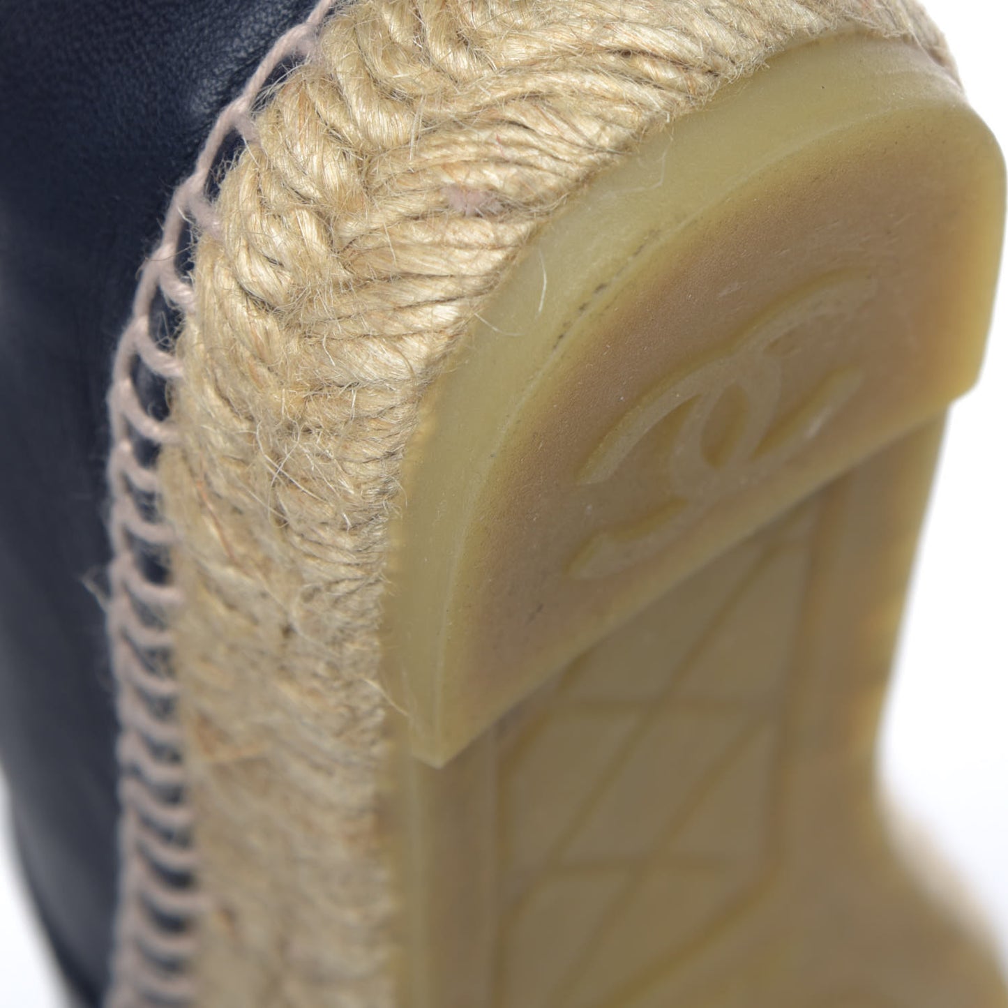 Lambskin Espadrilles 38 Navy Black