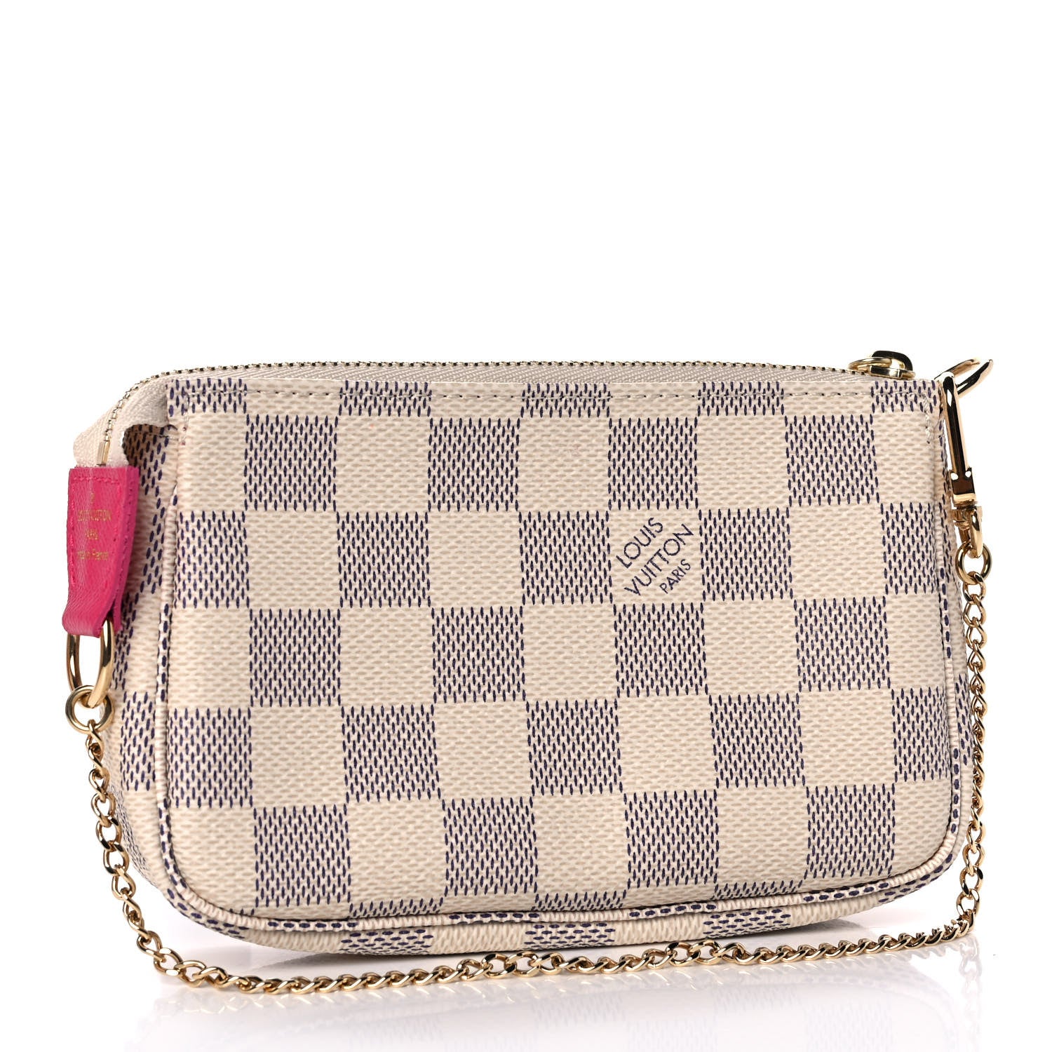Louis Vuitton Damier Azur 2021 Christmas Animation Hollywood Mini Pochette Accessories Fuchsia 3 of 11
